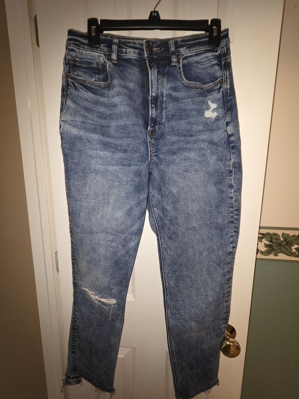 American Eagle Outfitters Women's Distressed Blue Skinny Jeans